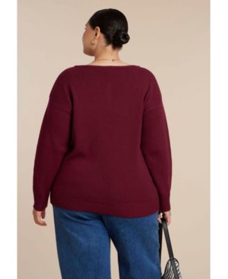 Women's Deep V-Neck Sweater