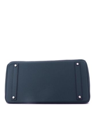 Birkin 40 Handbag Blue Togo with Palladium Hardware