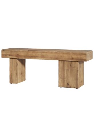 Thickened Solid Wood Bench, 47" Rustic Farmhouse Entryway Bench, Heavy Duty Dining Bench