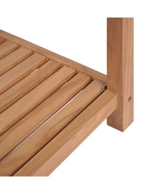 4-Tier Bathroom Storage Rack Solid Teak 16.5"x16.5"x65"