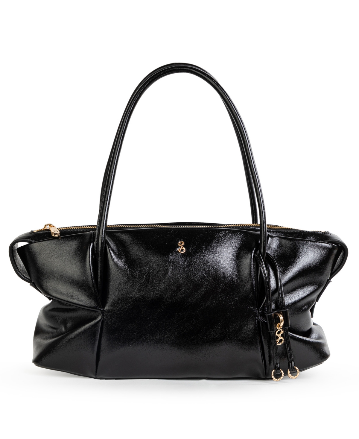 Sam & Libby Sam And Libby Onyx Belted Satchel Bag In Black