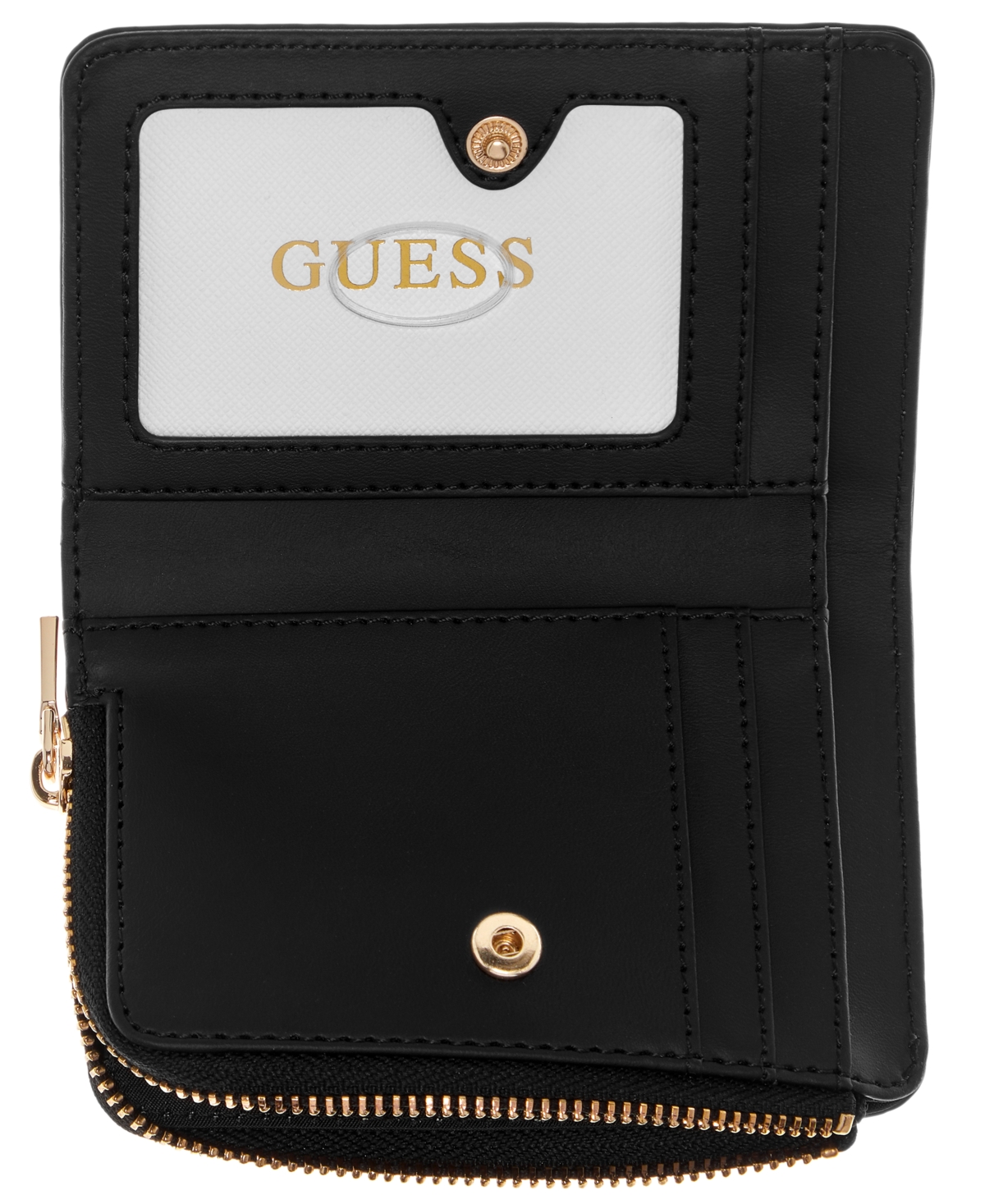 Guess Edita Slg Zip Around Card Case In Black