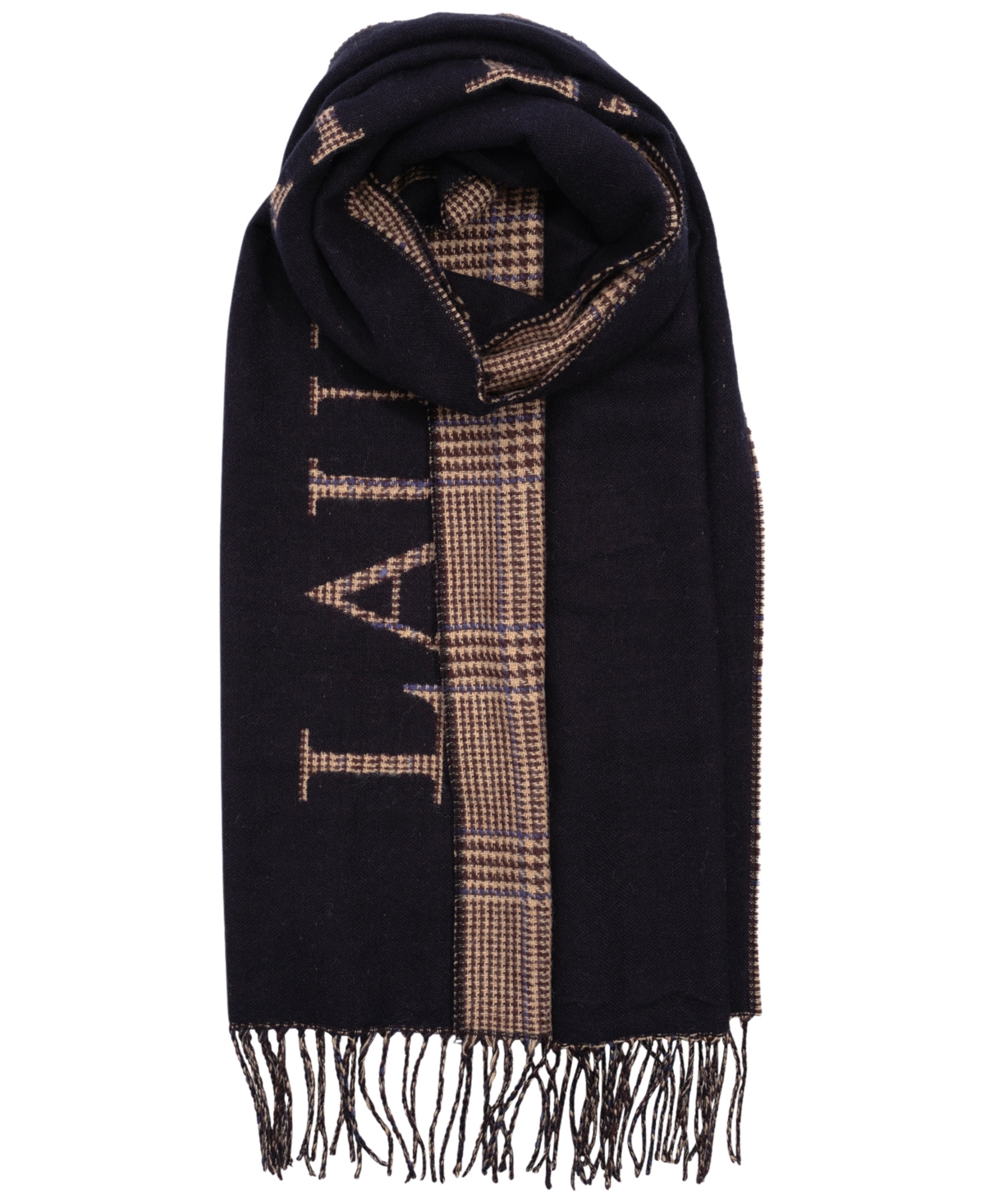 Ralph Lauren Double Face Logo Scarf In Blue