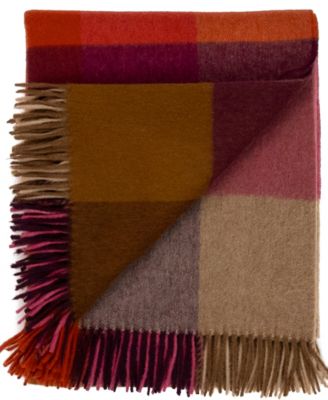 Merino Wool Color Block Throw, 55" x 72"