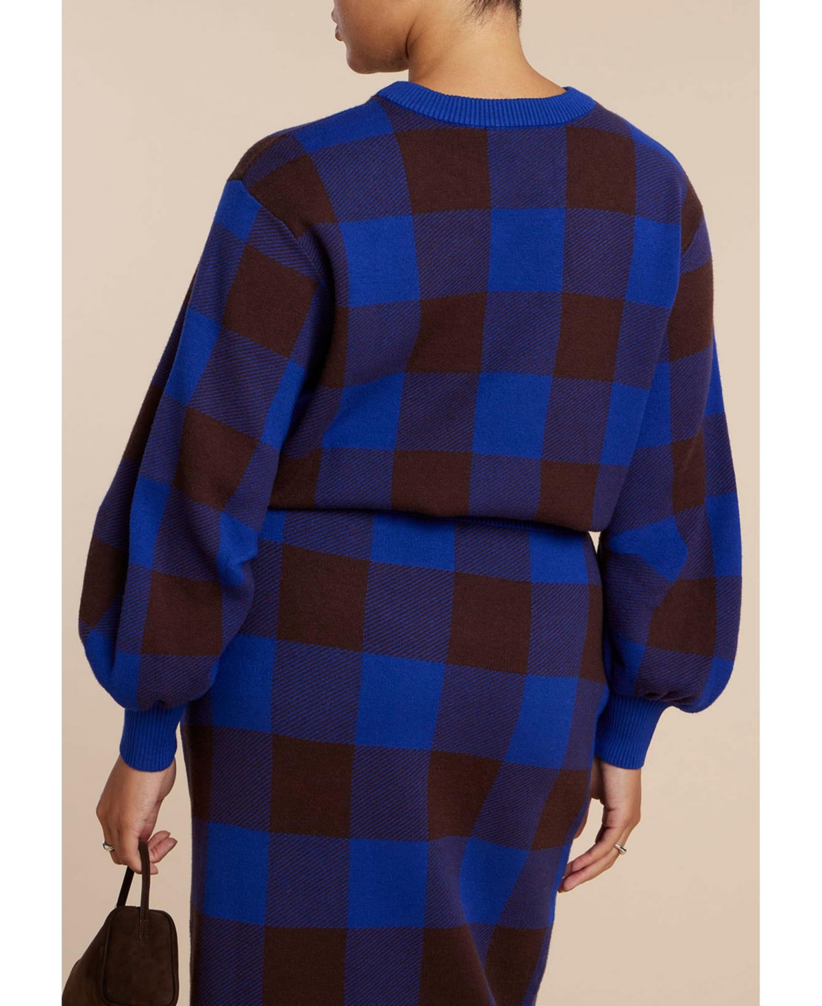 Eloquii Women's Intarsia Puff Sleeve Sweater