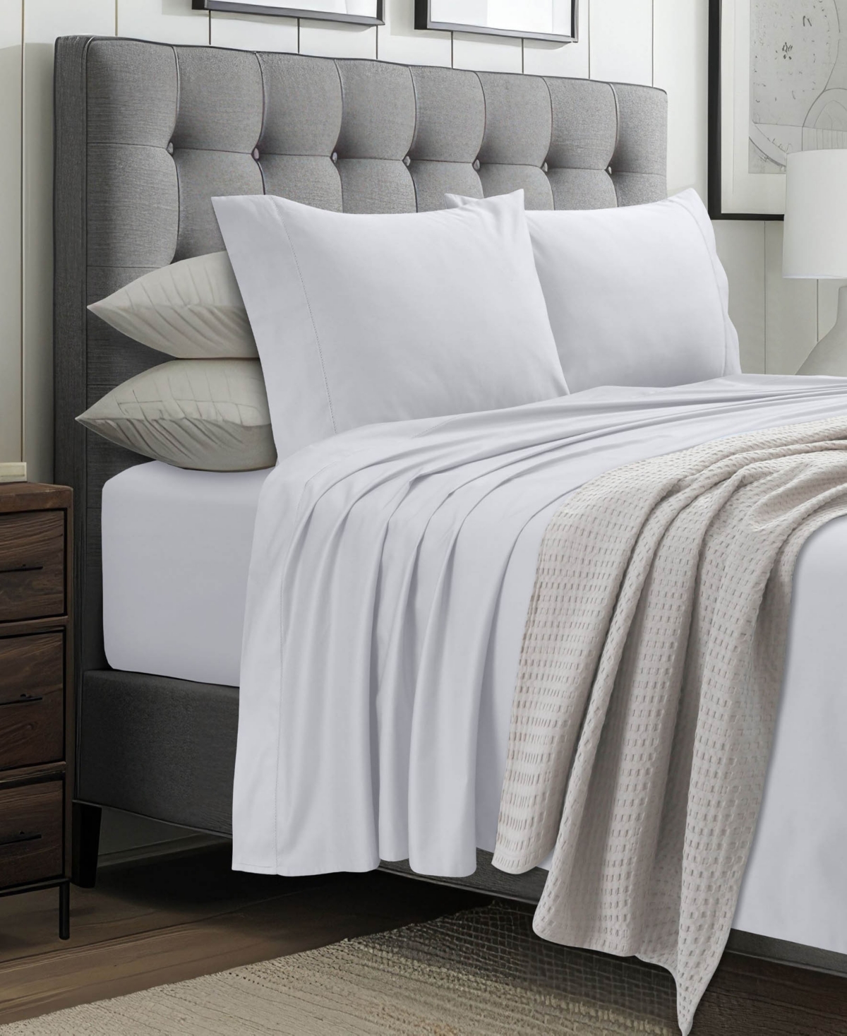 Tribeca Living 1000-thread Count Cotton Sateen 2-pc. Pillowcase Set, King In White