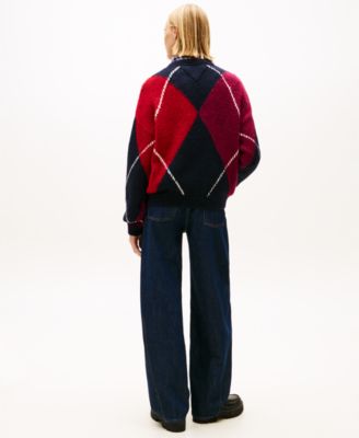 Women's Argyle Crewneck Sweater