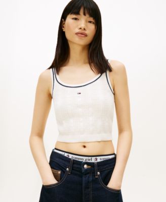 Women's Flag Cable Cropped Tank Top