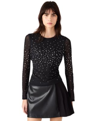 Steve Madden - Women's Embellished Long-Sleeve Top