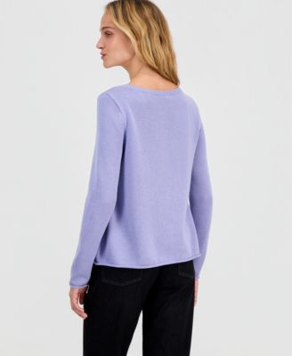 Women's Solid-Color Boat-Neck Sweater