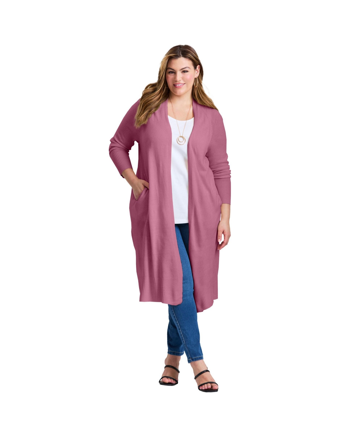 Avenue Women's Raglan Sleeve Duster Cardigan