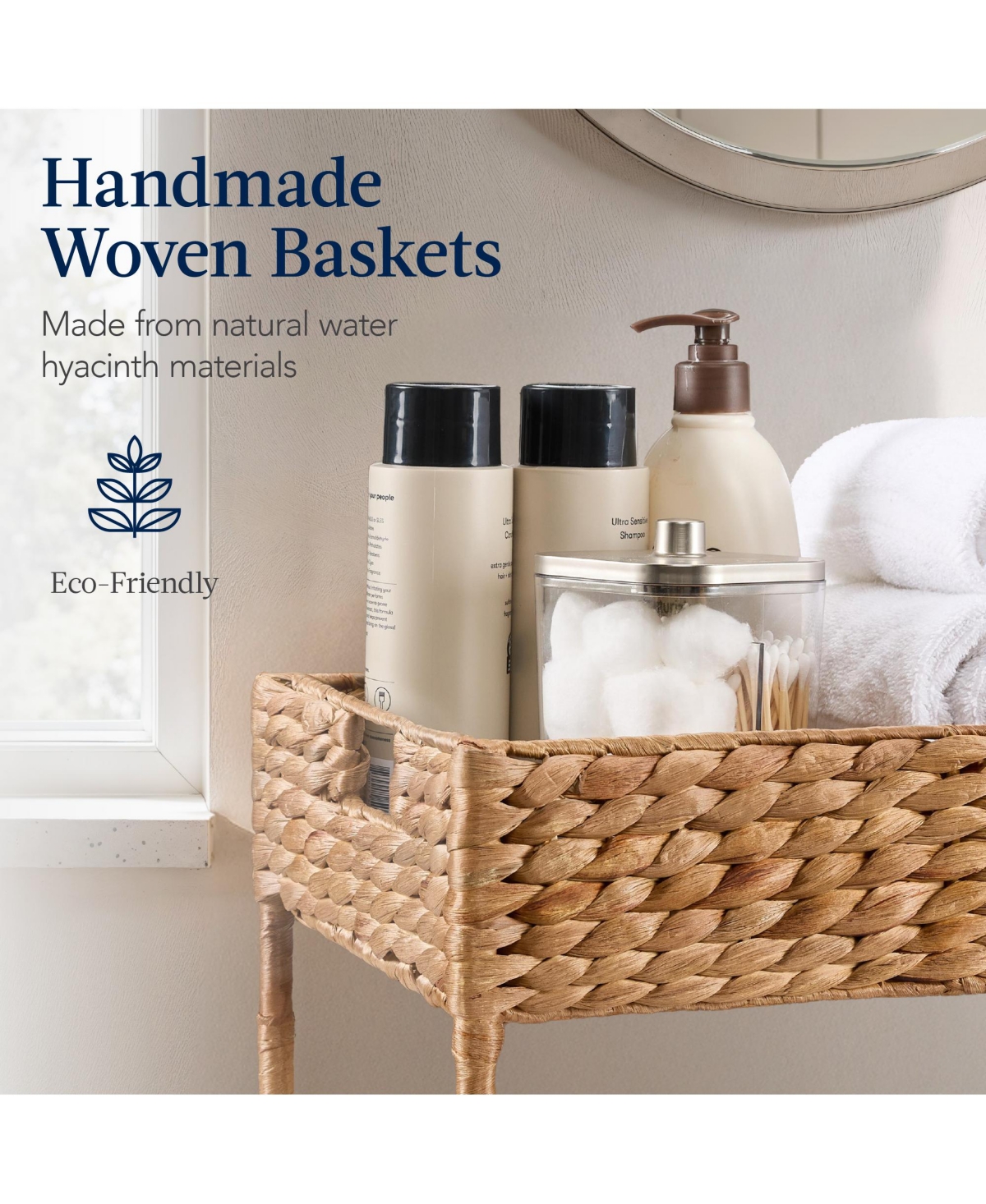 Best Choice Products 3-Tier Water Hyacinth Rolling Utility Cart w/ Weaved Baskets