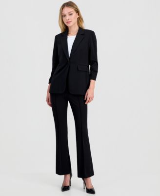 Bar III Women's Crepe High-Rise Flared-Leg Pants, Macy's Exclusive