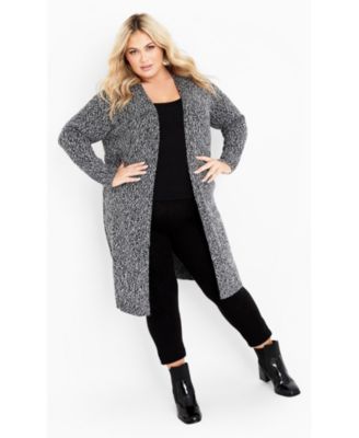 Women's Charmed Collarless Longline Cardigan
