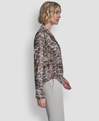 Women's Collared Button-Up Blouse