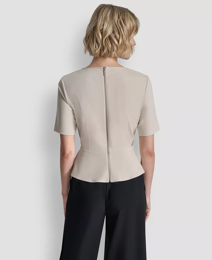 Women's Short-Sleeve Zip Up Top - thumbnail 2