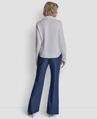 Women's Collared Button-Up Blouse