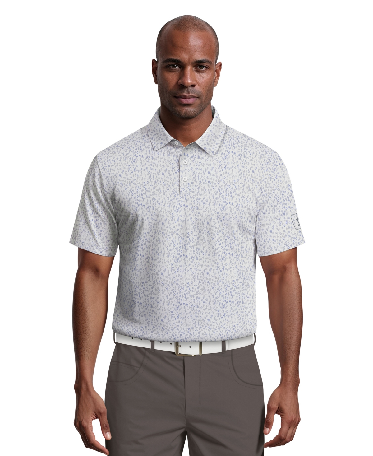 Pga Tour Men's All Over Golf Confetti Short-Sleeve Polo Shirt