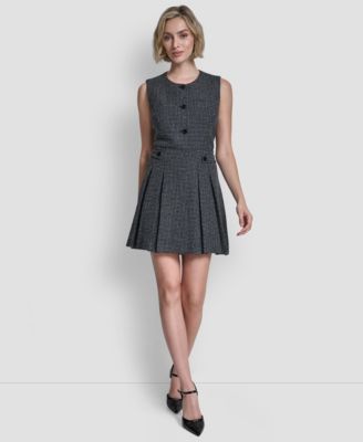 Women's Pleated Zippered Mini Skirt