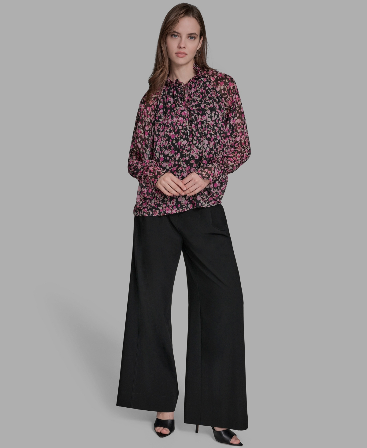 Bcbg Women's V-Neck Long-Sleeve Top