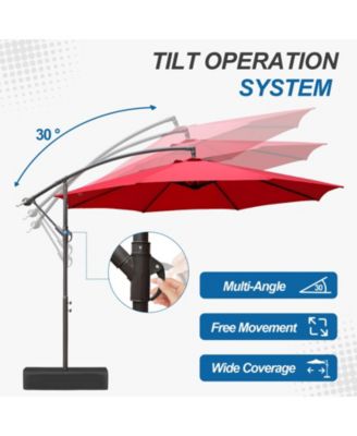 Offset Patio Umbrella 10' Cantilever Hanging Market Umbrella