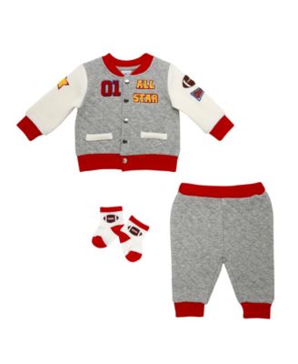 Baby Starters - Baby Boys 3-Piece Varsity Jacket, Pants, and Socks Set
