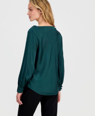 Women's Cowlneck Long-Sleeve Blouse