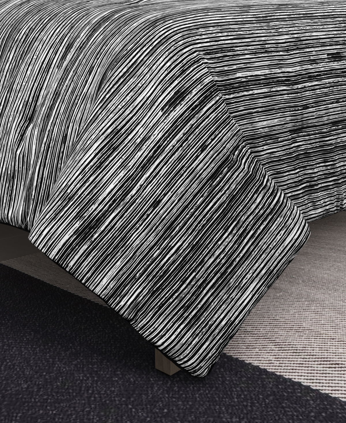 Royal Court Dalton Sleek Stripe 3-pc. Comforter Set, Full/queen In Black