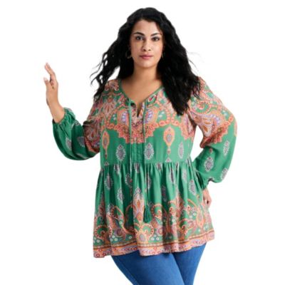 Women's Plus Size Kiani Boho Print Tunic