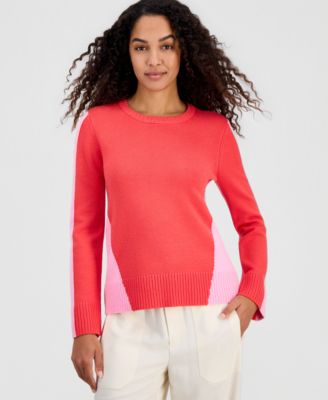 Women's Colorblocked Crewneck Long-Sleeve Top