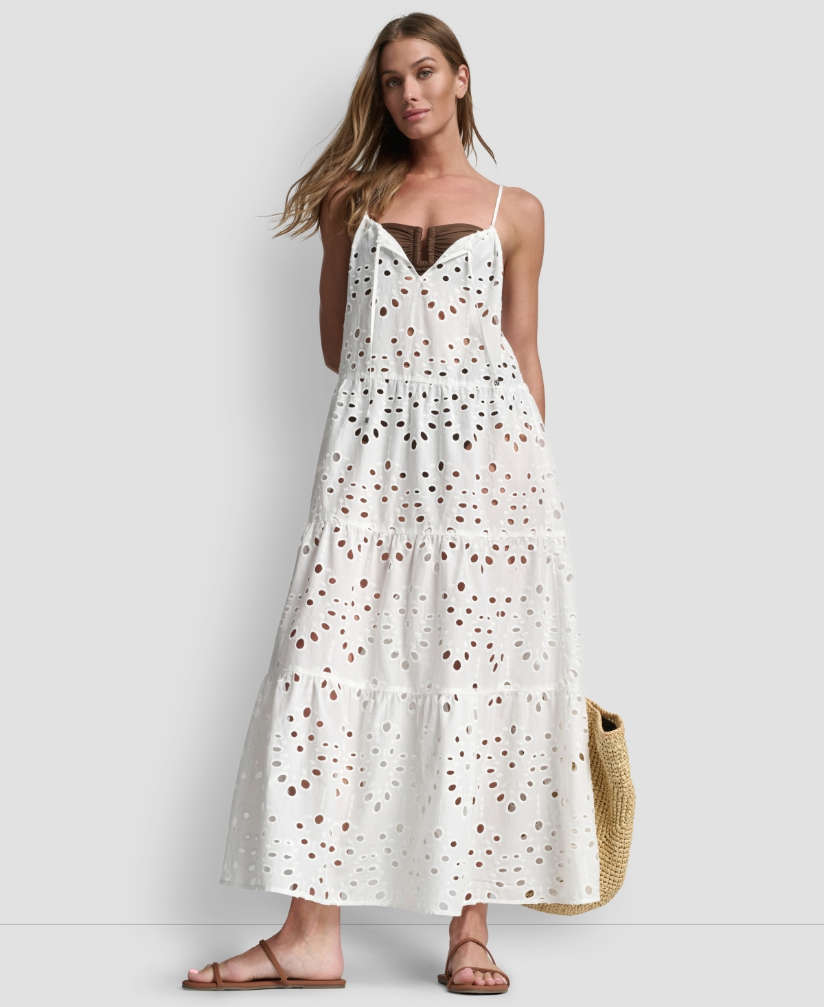 Dkny Women's Tiered Maxi Dress Swim Cover-Up
