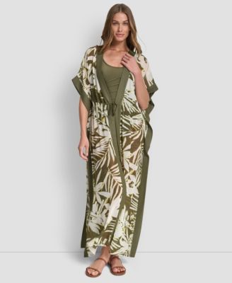 Women's Tie-Front Cover-Up Kaftan