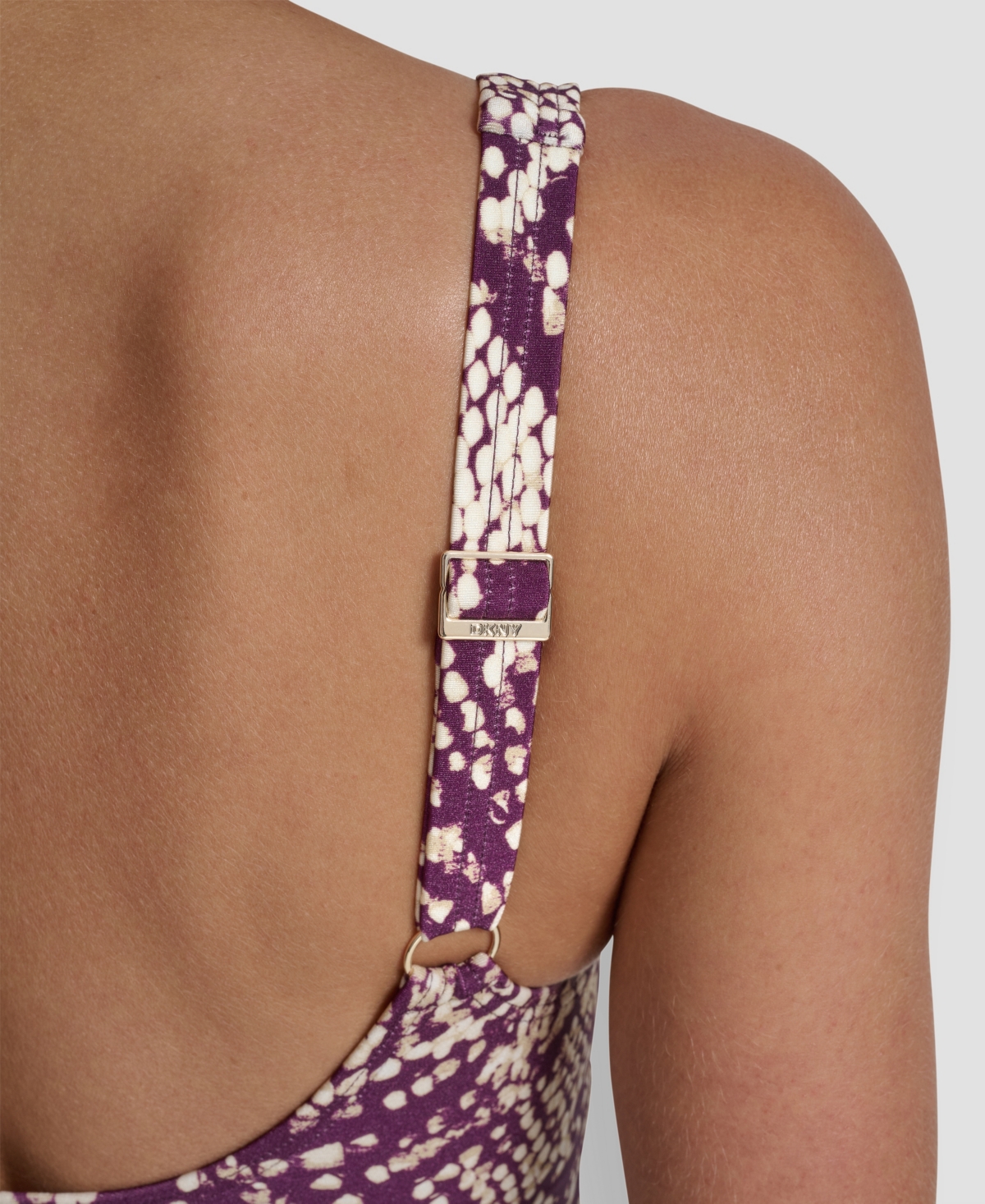 Dkny Women's Shirred Keyhole Detail One-Piece Swimsuit