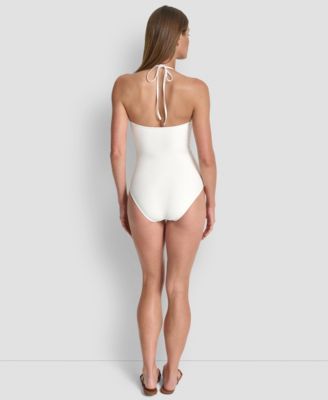Women's Removable Cups Halter Neck One-Piece Swimsuit