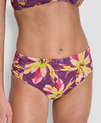 Women's High-Waist Side-Shirred Bikini Bottoms