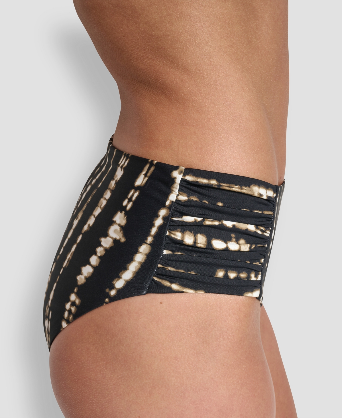 Dkny Women's High-waist Side-shirred Bikini Bottoms In Black