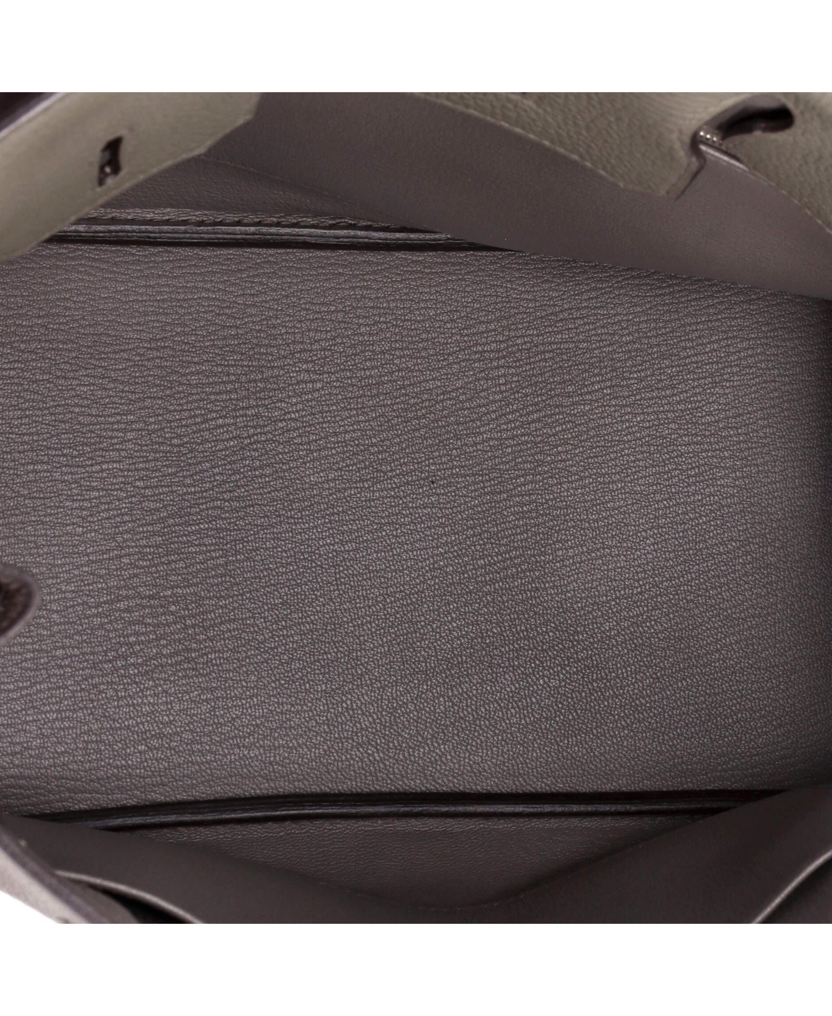 Pre-Owned HERMES Birkin 30 Handbag Grey Clemence with Palladium Hardware