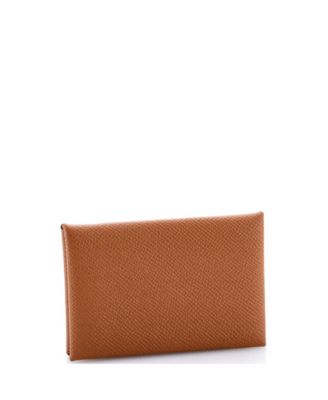 Pre-Owned HERMES Calvi Duo Card Holder Epsom