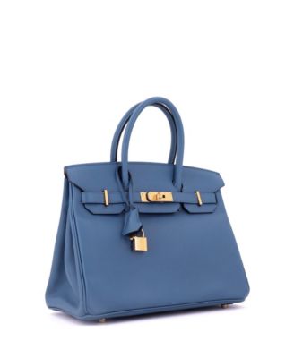 Birkin 30 Handbag Blue Epsom with Gold Hardware