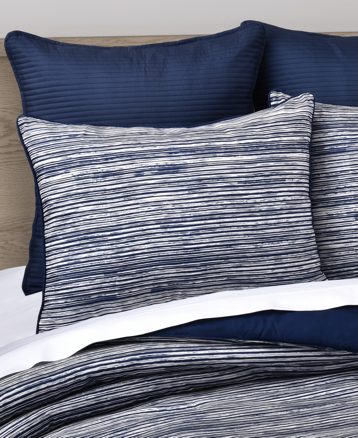 Royal Court Dalton Sleek Stripe 3-pc. Comforter Set, Full/queen In Blue