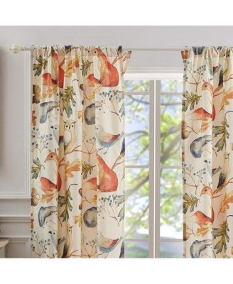 Willow 2 Panel And 2 Tie Back with 3" Rod Pocket Window Curtain - 42x84"