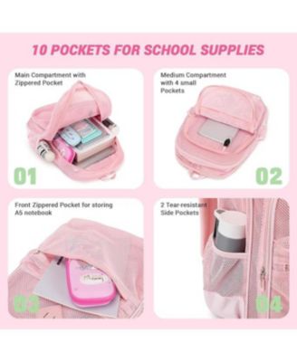 Mesh Backpack Heavy Duty, See Through School Backpack Transparent Bookbag for Swimming, Beach, Sports, Work, Travel