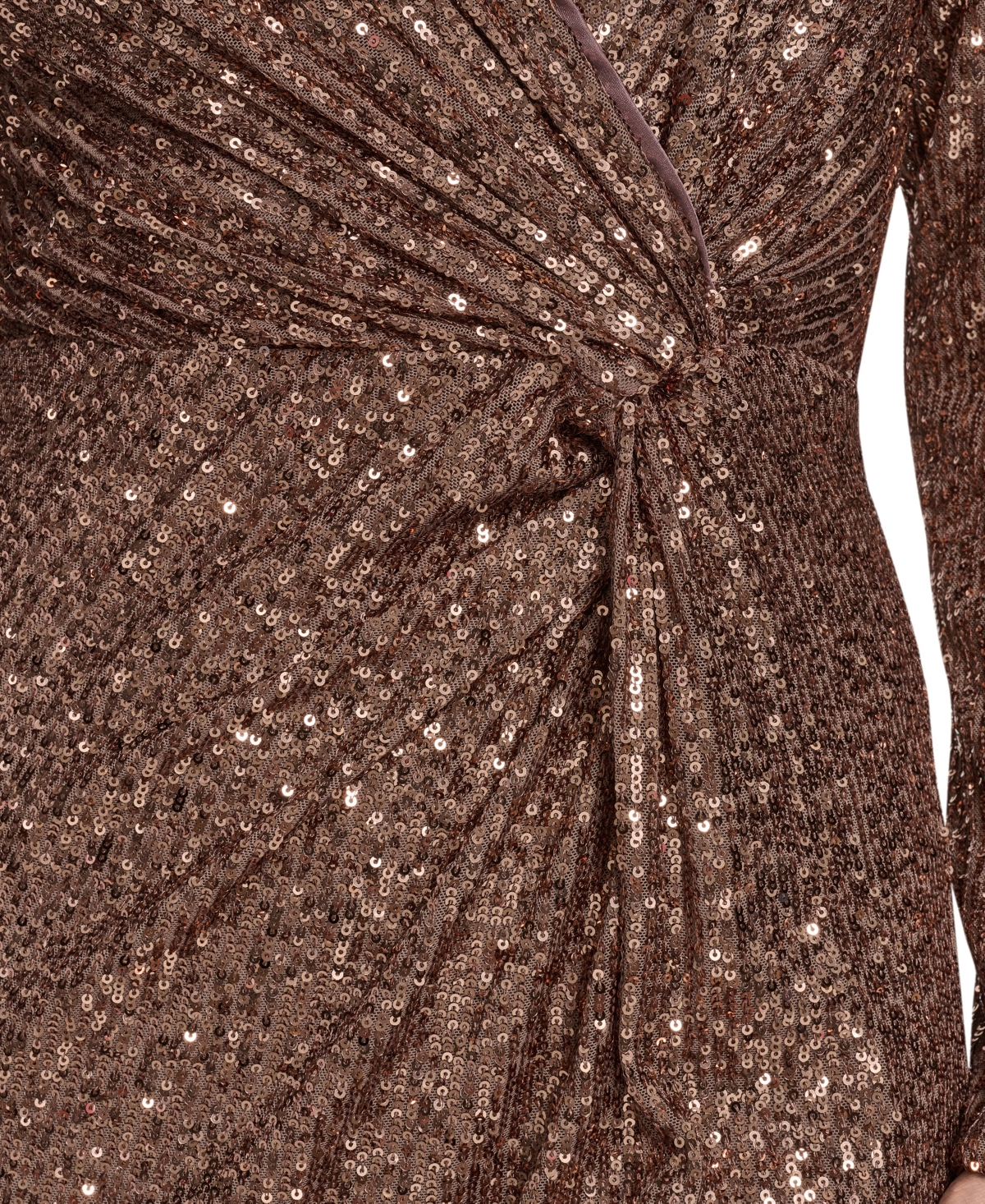 Jessica Howard Petite Twist Front Long-Sleeve Gown