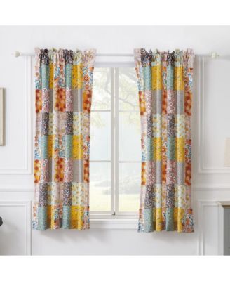 Carliei Curtain Panel Pair - Set of 2 - 50x63" and 3x24", Calico