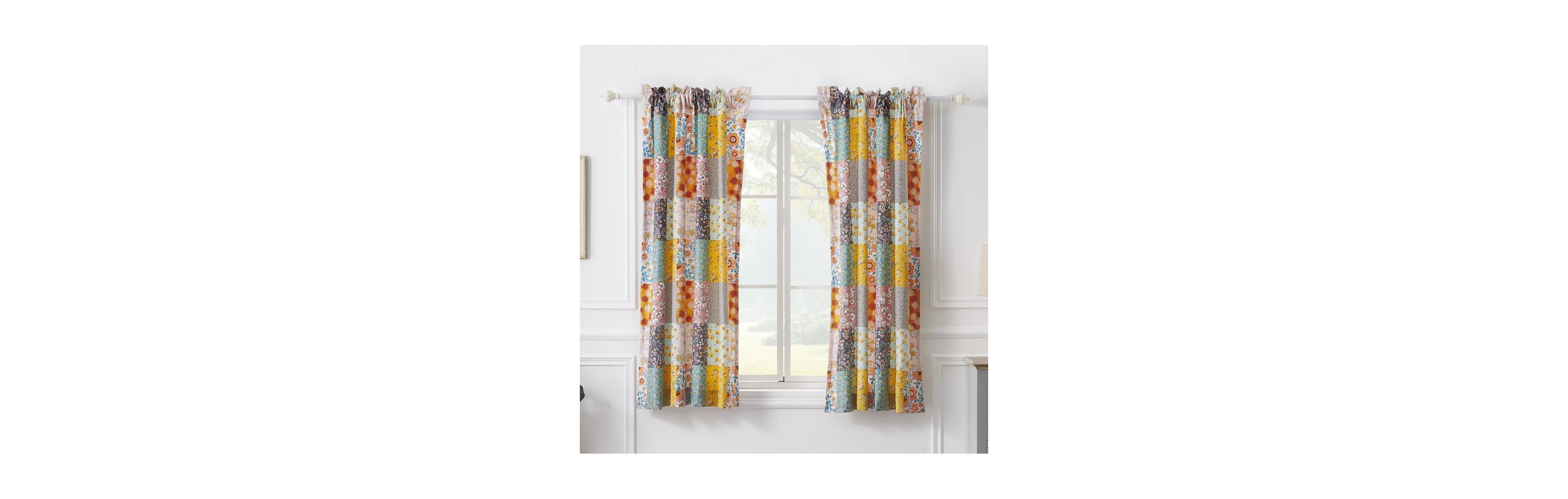 Barefoot Bungalow Carliei Curtain Panel Pair - Set of 2 - 50x63" and 3x24", Calico