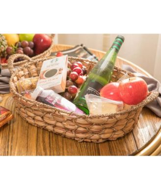 Seagrass Fruit Bread Basket Tray with Handles