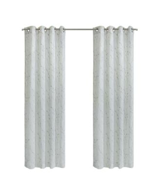 Ivy Light Filtering Grommet Botanical Motif Print Curtain Panel for Livingroom