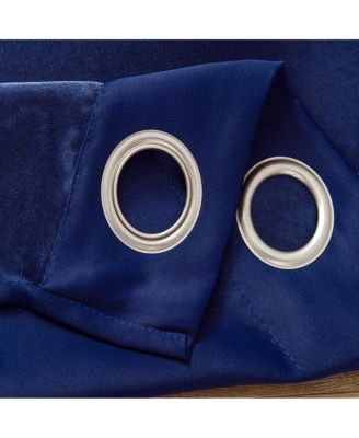 Anchorage Blackout Single Grommet Curtain Panel Pair - 54" x 63", Navy Blue