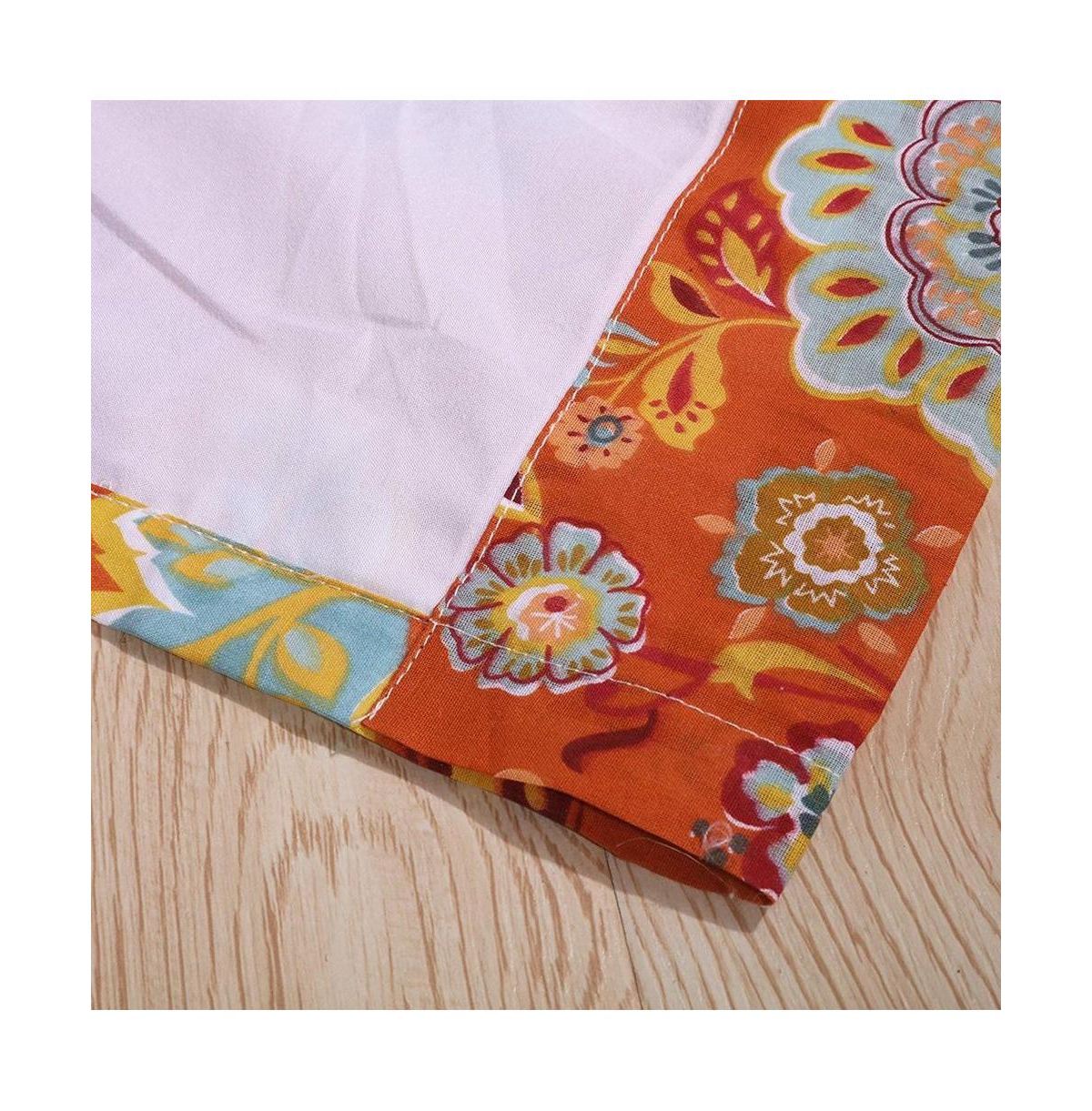 Greenland Home Fashion Astoria Festive Window Curtain Panel Pair With 3" Rod Pocket - Spice 42x63"