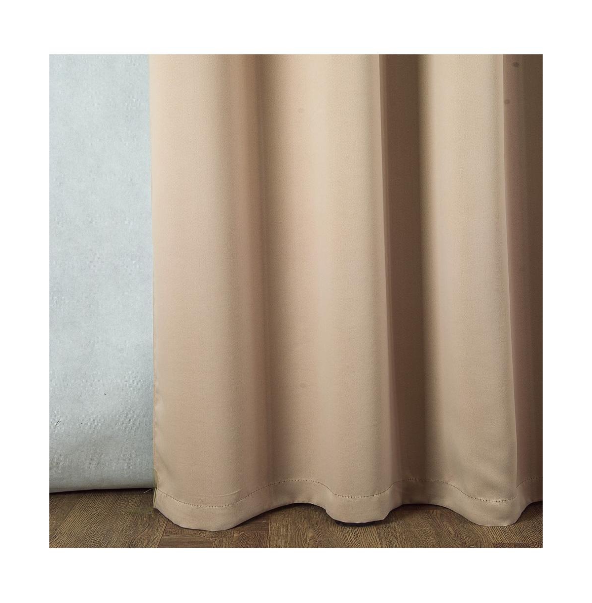 Olivia Gray Anchorage Blackout Single Grommet Curtain Panel Pair - 54x63", Sesame